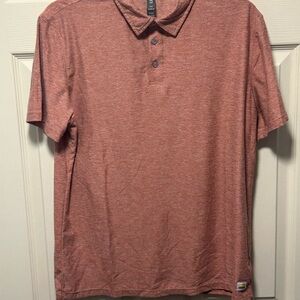 Vuori Short Sleeve Polo Shirt Mens Medium Heathered Red Performance Stretch
